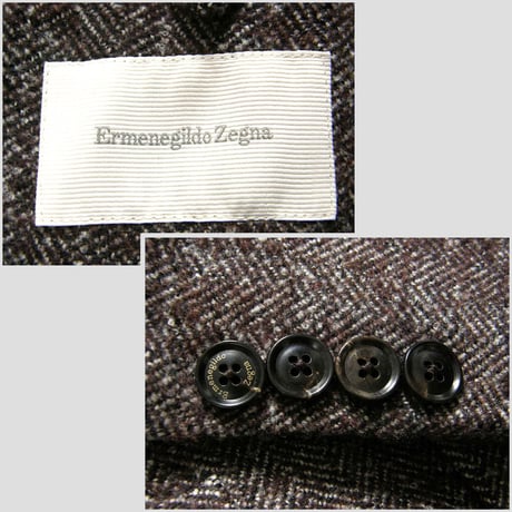 Ermenegildo Zegna ／ エルメネジルド ゼニア　ヘリンボーン ツイード ジャケット スイス製 エルボーパッチ ｜ 秋冬　（No.272134）
