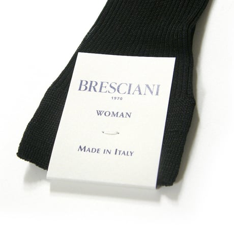 BRESCIANI ／ ブレッシアーニ　シルク ソックス イタリア製 絹 靴下 ブラック ｜ オールシーズン　（No.370831）