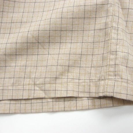 PENNEY'S ／ ペニーズ　半袖シャツ タッターソールチェック オープンカラー シャツ 綿 コットン 70s HAWAII PENNEYS SHIRTS ハワイアンシャツ ベージュ ｜ 春夏