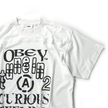 OBEY ／ オベイ　グラフィック Tシャツ メッシュ プラクティス ジャージ ホワイト ｜ オールシーズン