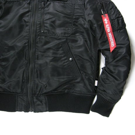 ALPHA INDUSTRIES × THERMOLITE ／ アルファインダストリーズ × サーモライト　中綿ジャケット フード 取り外し可能 ブラック ｜ 秋冬　（No.370592）