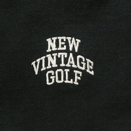 NEW VINTAGE GOLF ／ ニューヴィンテージゴルフ　モックネック Tシャツ 日本製 Embroidery Logo Mock Neck ブラック ｜ オールシーズン　（No.370621）