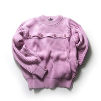 Omar Afridi ／ オマールアフリディ　コットンニット クルーネック 畔編み ニット ポルトガル製 コットン セーター ピンク オマール アフリディ ｜ 春 秋冬　（No.352147）