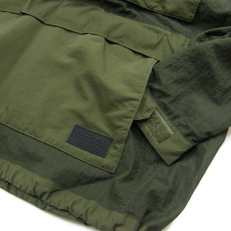 AVIREX アノラックパーカー ベージュ 2XL VARSITY LOGO SWEAT ZIP UP PARKA / バーシティ ロゴ スウェット