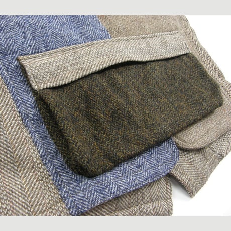 BOSTON-NINE × Harris Tweed ／ ボストンナイン × ハリスツイード　希少 60s ヴィンテージ クレイジーパターン ベスト ヘリンボーン ｜ 秋冬　（No.353946）