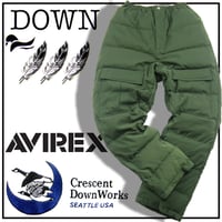 AVIREX × CRESCENT DOWN WORKS ／ アヴィレックス × クレセントダウンワークス　ダウンパンツ アメリカ製 オリーブ ｜ 秋冬　（No.350446）