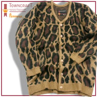 TOWNCRAFT ／ タウンクラフト　シャギーニット カーディガン ニット ジャガード レオパード ブラウン ｜ 秋冬　（No.352813）