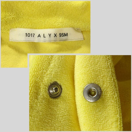 1017 ALYX 9SM ／ アリクス　パイル地 半袖シャツ ロゴ 刺繍  スナップボタンアウター シャツ イエロー ｜ 春夏　（No.352730）