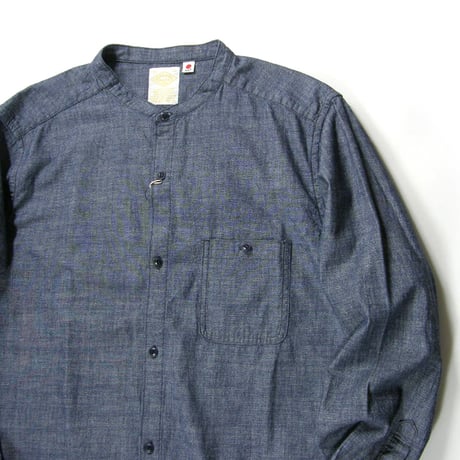 Fire service × B:MING by BEAMS ／ ファイヤーサービス × カイハラ　シャンブレー バンドカラー シャツ 日本製 4.5オンス ダンガリーシャツ ｜ オールシーズン