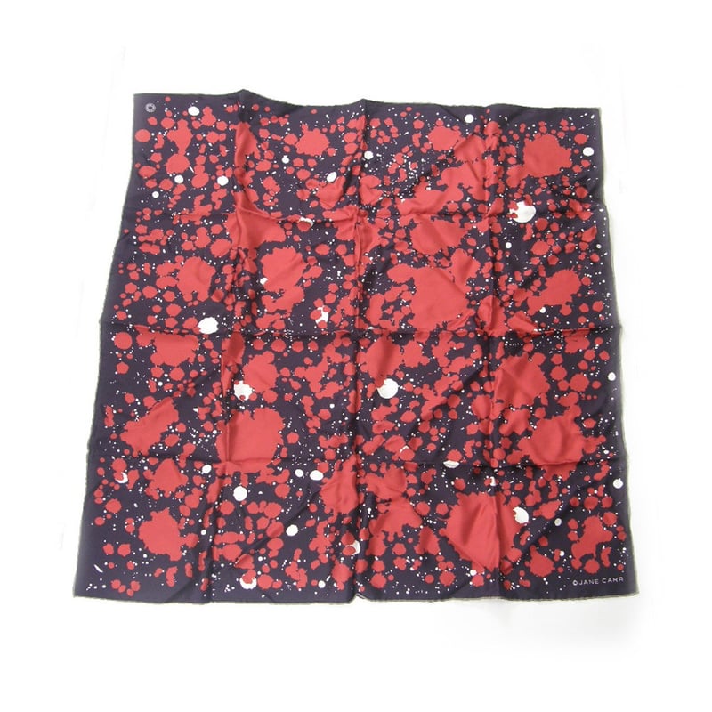 【美品】 ジェーンカー シルク スカーフ JANECARR イギリス JANE CARR ／ ジェーンカー 大判 シルク スカーフ イタリア製 ペイント