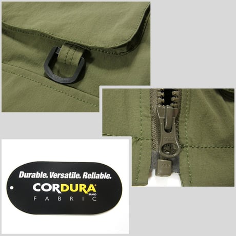 Coleman × CORDURA ／ コールマン × コーデュラ　強ストレッチ ジャケット 大容量 マルチポケット 防水 耐久 通気 アウター グリーン ｜ 春 秋冬 雨の日