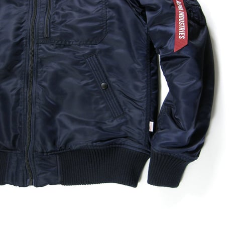 ALPHA INDUSTRIES × THERMOLITE ／ アルファインダストリーズ × サーモライト　中綿ジャケット フード 取り外し可能 ネイビー ｜ 秋冬　（No.370593）