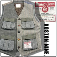 BOSTON-NINE × Harris Tweed ／ ボストンナイン × ハリスツイード　希少 60s ヴィンテージ クレイジーパターン ベスト ヘリンボーン ｜ 秋冬　（No.353944）