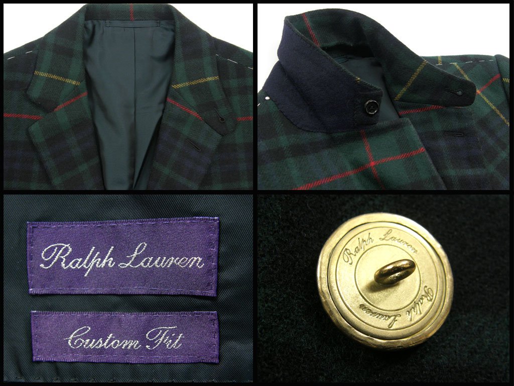 【RALPHLAUREN】最高級ラインパープルレーベルロングテーラードジャケット Ralph Lauren Purple Label ／ ラルフローレン パープルレーベル