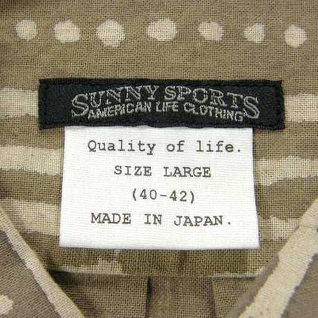 SUNNY SPORTS ／ サニースポーツ　ボタンダウン 半袖シャツ 日本製 90s レトロ ベージュ ｜ 春夏　（No.342770）