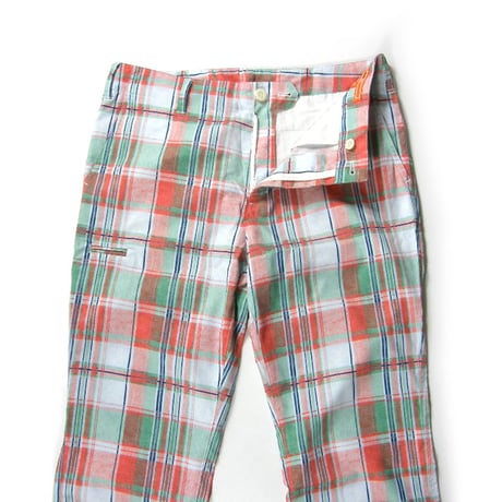 BEAMS GOLF × VIRTUAREX ／ ビームスゴルフ × バーチャレクス　撥水 ストレッチ パンツ マドラスチェック モナリザプリント ｜ 春夏 雨の日