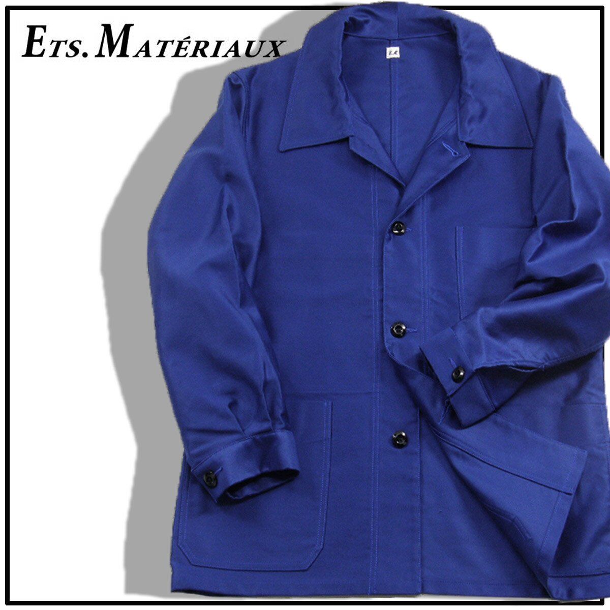 Ets.MATERIAUX ストライプ フレンチワーク カバーオール ジャケット Ets.MATERIAUX ストライプ フレンチワーク カバーオール