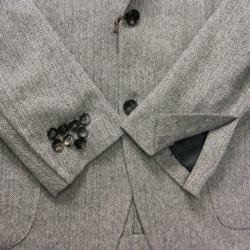 Finjack 現行 テーラードジャケット カシミヤ100% 44 ヘリンボーン Finjack 現行 テーラードジャケット カシミヤ100% 44 ヘリンボーン