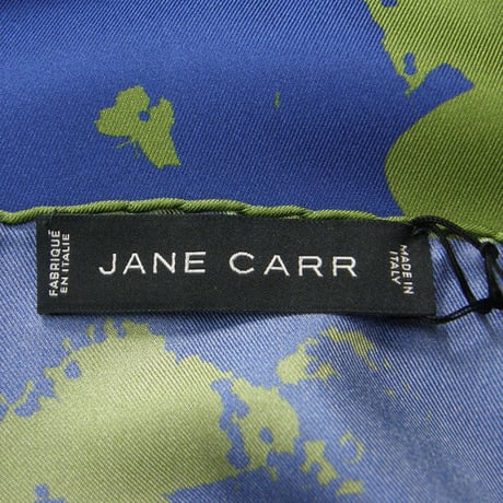 JANE CARR ／ ジェーンカー　大判 シルク スカーフ イタリア製 バタフライ ブルー ｜ オールシーズン　（No.251307）