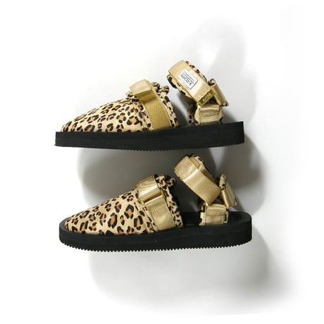 SUICOKE × Vibram ／ スイコック × ビブラム　ハラコ レザー サンダル ヴィブラム フットベッド レオパード ｜ オールシーズン