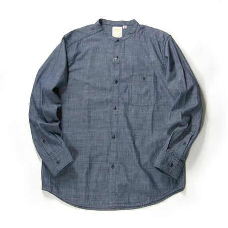 Fire service × B:MING by BEAMS ／ ファイヤーサービス × カイハラ　シャンブレー バンドカラー シャツ 日本製 4.5オンス ダンガリーシャツ ｜ オールシーズン