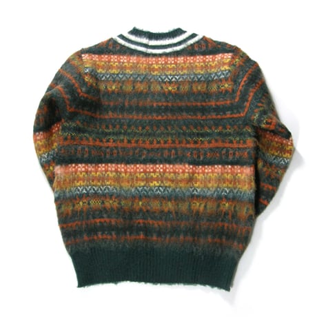 gim × BEAMS PLUS ／ ジム × ビームスプラス　英国政府公認 ブリティッシュウール シャギー Vネック ニット 日本製 フェアアイル柄 セーター ｜ 秋冬　（No.370997）