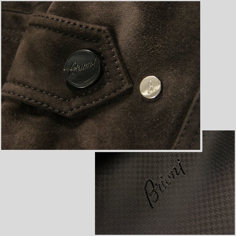 ブリオーニ　Brioni カーフレザー　スエード　テーラードジャケット 50. ブリオーニ Brioni カーフレザー スエード テーラードジャケット 50.