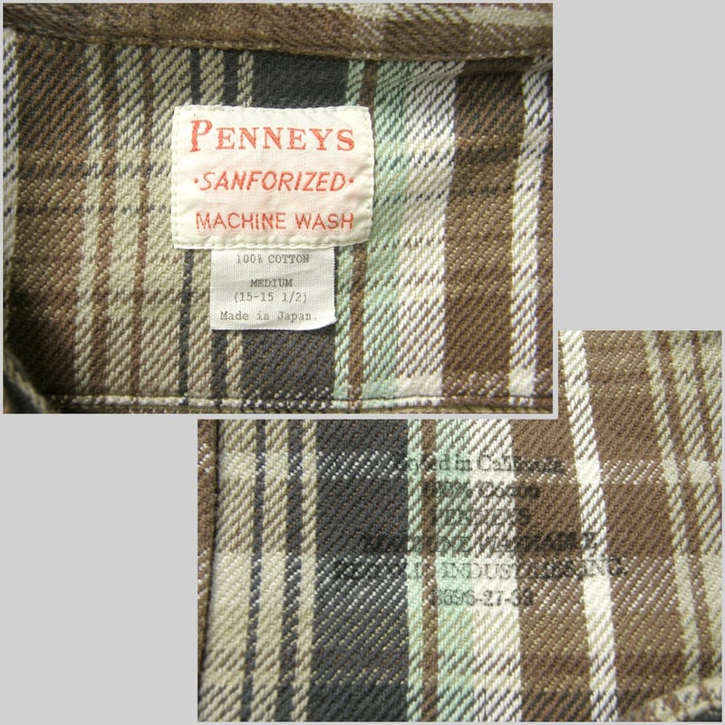 PENNY'S / ペニーズ 長袖シャツ 日本製 60年代 復刻 チェック PENNY'S / ペニーズ 長袖シャツ 日本製 60年代 復刻 チェック
