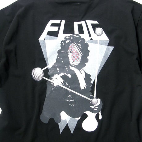 FLOG GOLF CLUB × Hedonizm × EDIFICE GOLF ／ フロッグゴルフクラブ × ヘドニズム　モックネック Tシャツ 日本製 アート ブラック ｜ オールシーズン