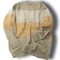 TOWNCRAFT ／ タウンクラフト　ジャガード シャギーニット 厚手 セーター  太ボーダー ｜ 秋冬　（No.352834）