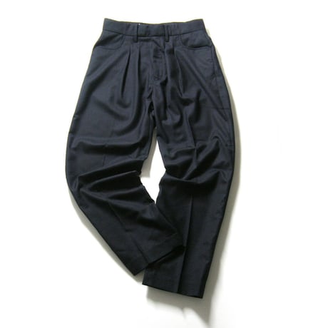 FARAH × JOURNAL STANDARD ／ ファーラー × ジャーナルスタンダード　ツータック ワイド テーパード パンツ トラウザーズ ネイビー ｜ オールシーズン　（No.370508）