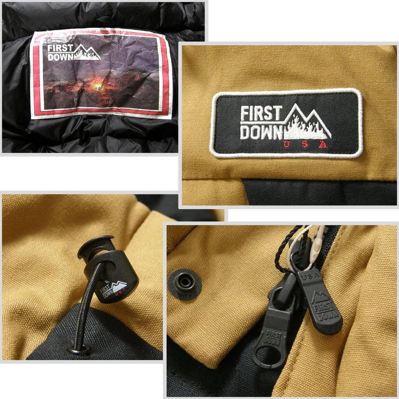 FIRST DOWN ORANGE FIRE PROOF ブラックダウン Orange×FREAK'S STORE×FIRST DOWN /難燃パネルショートダウン