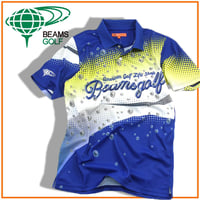 BEAMS GOLF ／ ビームスゴルフ　吸水 速乾 遮熱 UVカット ポロシャツ 紫外線カット UPF50+ 高機能素材 半袖 ゴルフウェア 炭酸 ソーダ ブルー ビームス ｜ 春夏