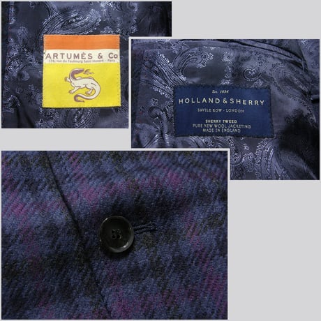 ARTUMES & Co. × Holland＆Sherry ／ アルテュメスアンドコー × ホーランド&シェリー　ノーフォークジャケット ツイード ジャケット ドイツ製 ARTUMES&Co.
