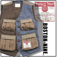 BOSTON-NINE × Harris Tweed ／ ボストンナイン × ハリスツイード　希少 60s ヴィンテージ クレイジーパターン ベスト ヘリンボーン ｜ 秋冬　（No.353945）