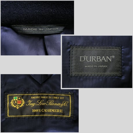 D'URBAN × Loro Piana ／ ダーバン × ロロピアーナ　カシミヤ ステンカラーコート 日本製 ネイビー レナウン ｜ 秋冬　（No.321649）