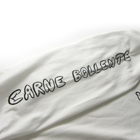 Carne Bollente ／ カルネボレンテ　アート 刺繍 ロンT 長袖 Tシャツ カットソー Three Asses L/S Tee ホワイト ｜ 春 秋冬　（No.360660）