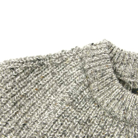 BATONER ／ バトナー　TWEED SIGNATURE CREW NECK アルパカ ウール ニット 日本製 シグネチャー セーター グレー ｜ 秋冬　（No.370368）