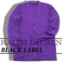 Ralph Lauren Black Label ／ ラルフローレン ブラックレーベル　ニット カーディガン イタリア製 羊毛 ウール 伸縮ニット パープル ｜ 秋冬　（No.272518）