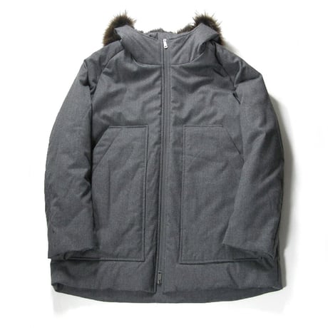 JIL SANDER ／ ジルサンダー　カシミヤ混 中綿入り ブルゾン イタリア製 ウール カシミア リアルファー 毛皮 アウター フーディー ｜ 秋冬　（No.270429）