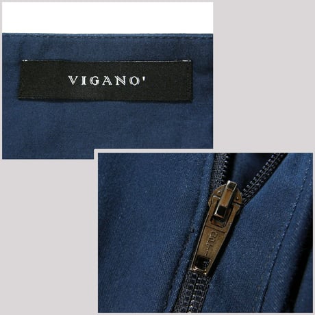 VIGANO × International Gallery BEAMS ／ ヴィガーノ　超 ストレッチ ハイウエスト スラックス パンツ イタリア製 ネイビー ｜ 春夏