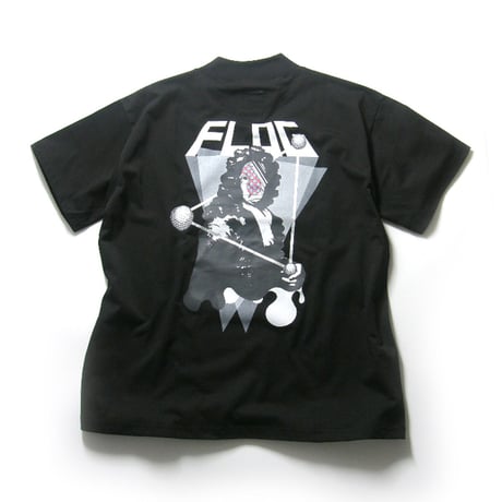 FLOG GOLF CLUB × Hedonizm × EDIFICE GOLF ／ フロッグゴルフクラブ × ヘドニズム　モックネック Tシャツ 日本製 アート ブラック ｜ オールシーズン