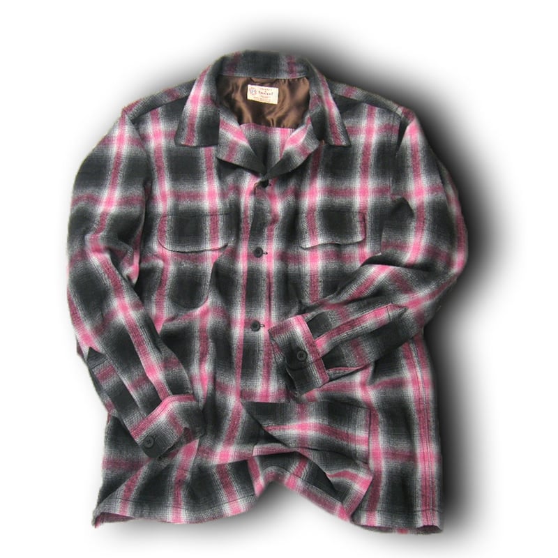 Towncraft 60s復刻　オンブレチェック　オープンカラーシャツ　ベージュ TOWN CRAFT / 60S OMBRE CHECK LOOP COLLAR SS SHIRTS