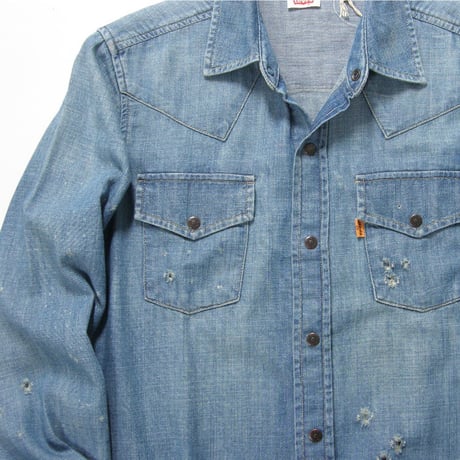 Levi's ／ リーバイス　オレンジタブ デニムシャツ ウエスタンシャツ 長袖シャツ 70s Light Weight Den Female ｜ オールシーズン　（No.300482）