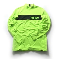 New Balance Golf ／ ニューバランスゴルフ　ARCH モックネックカットソー 吸汗速乾 保温 裏起毛 長袖 モックネック カットソー ロンT ゴルフウェア ネオングリーン ｜ 春 秋冬