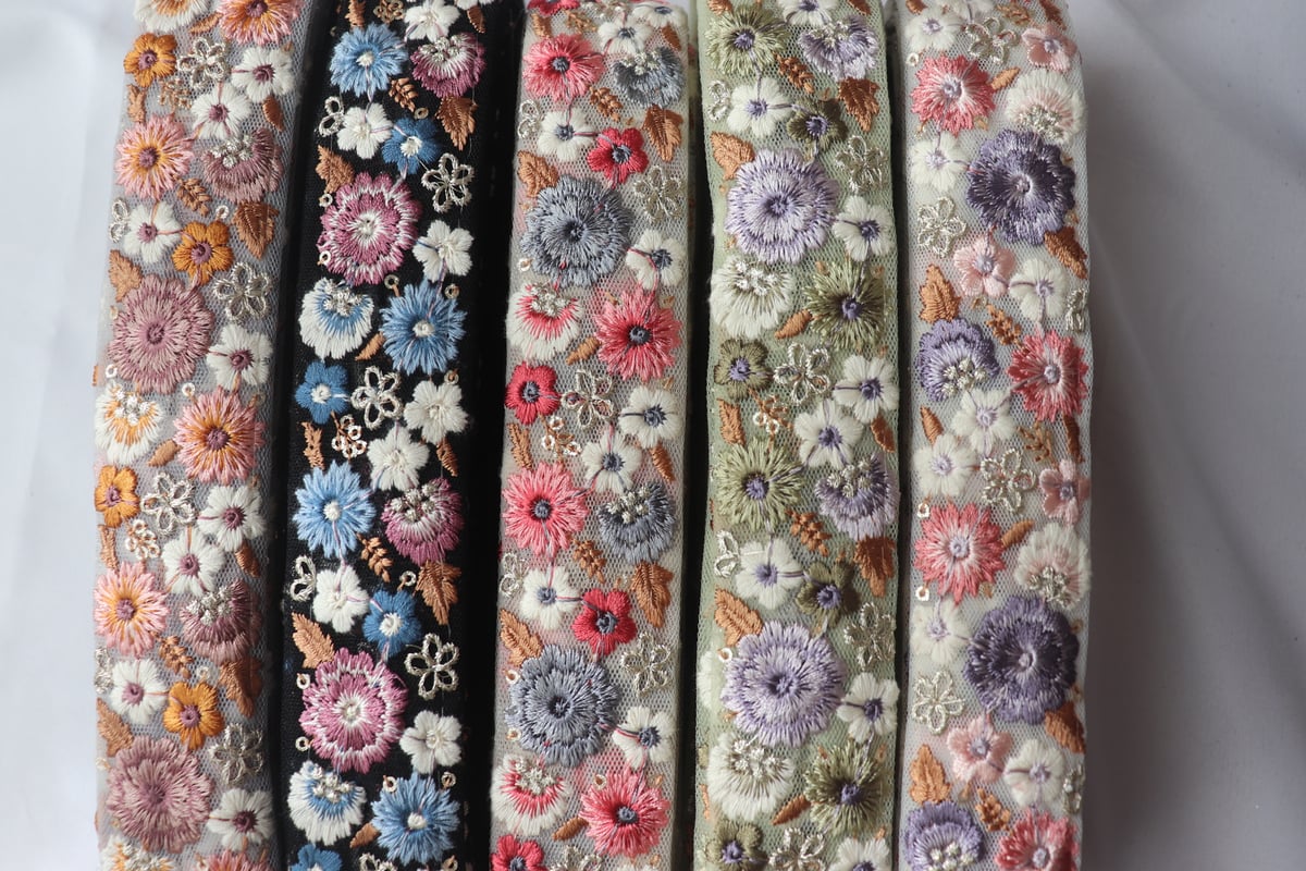 インド刺繍リボン 半ロール販売 | インド刺繍リボン arinco ribbon