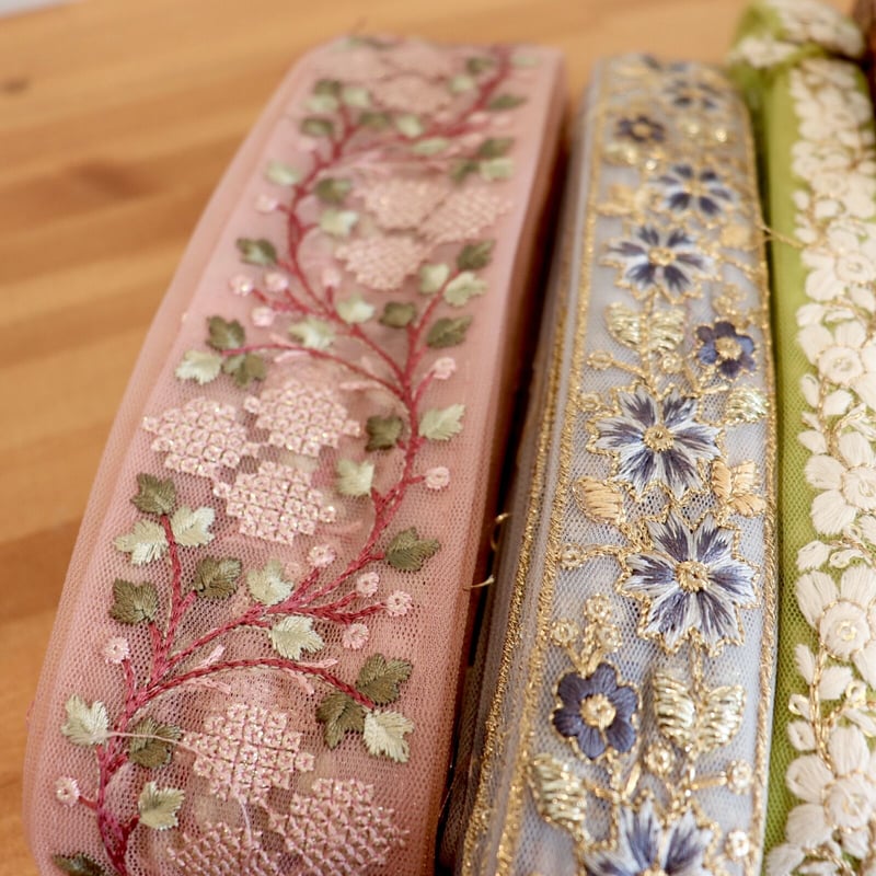 限定お買い得5本セットインド刺繍リボンロール