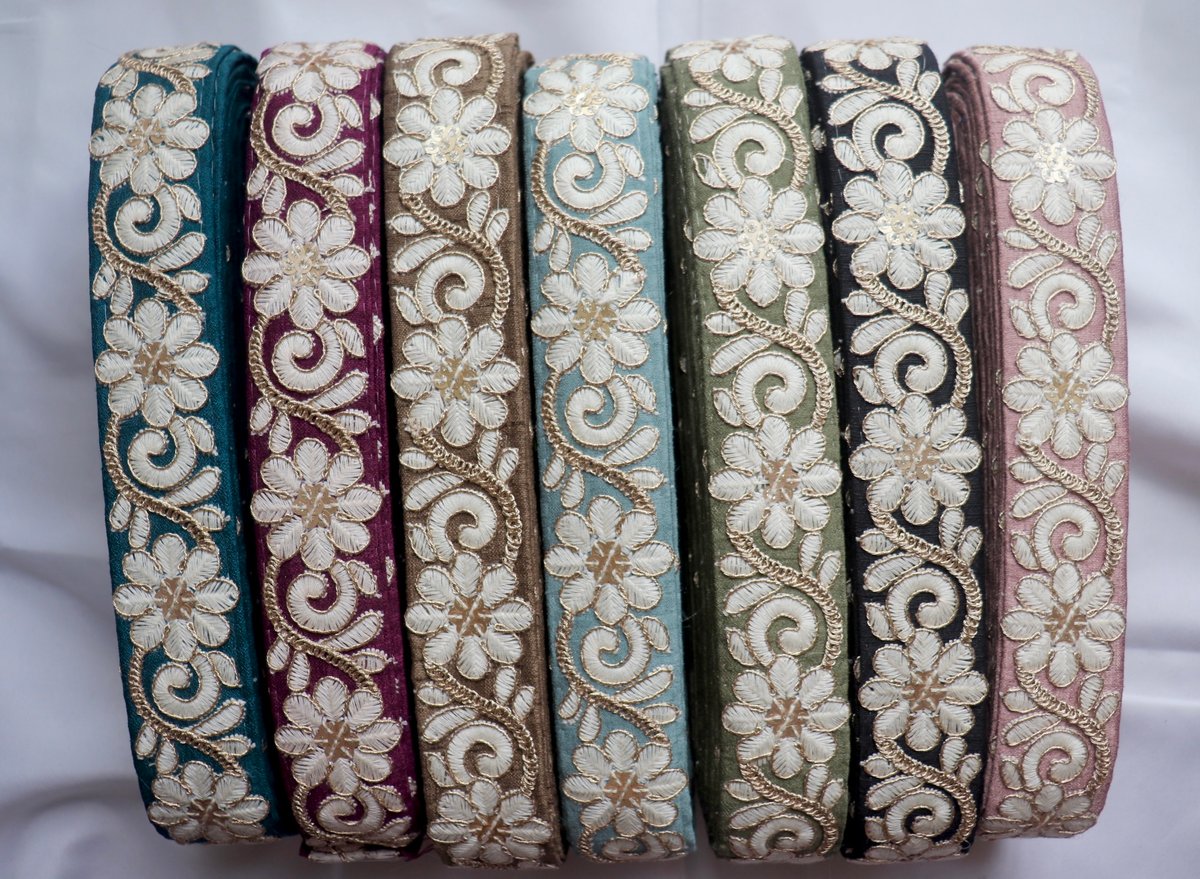 インド刺繍リボン 半ロール販売 | インド刺繍リボン arinco ribbon