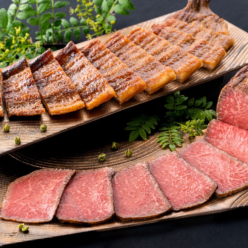 手仕込み！食べれば納得！】近江牛ローストビーフ＆うなぎ蒲焼セット