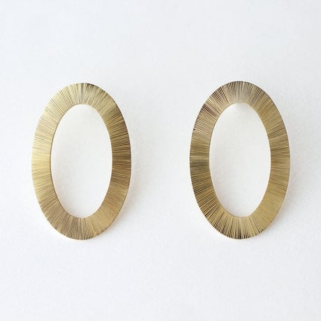 medallion wa-daen post earrings brass L　　Gacha atelier９